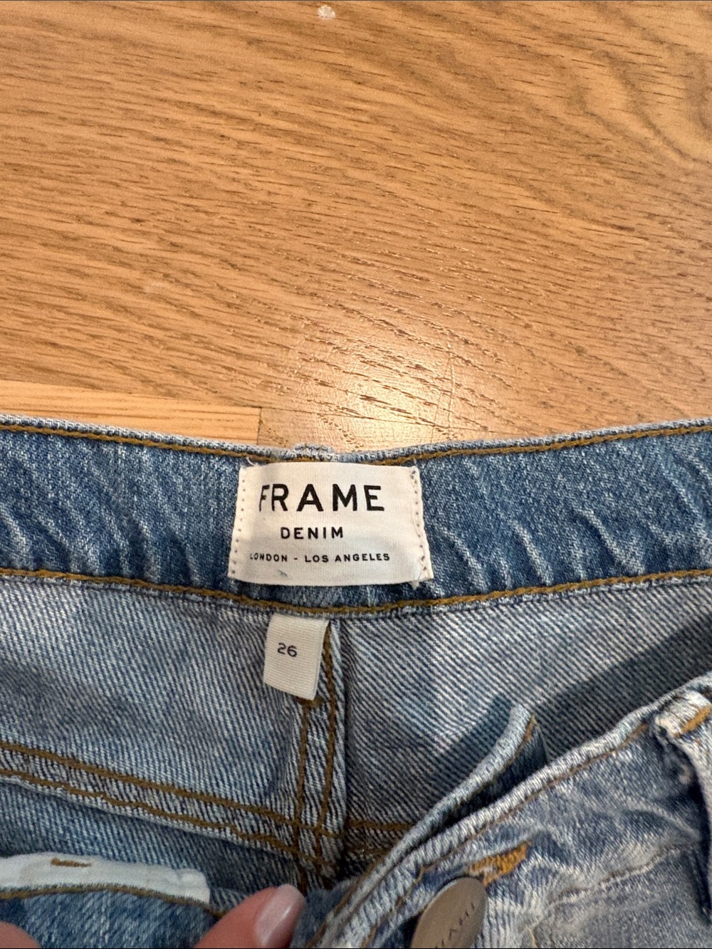 Frame Denim Blue Distressed Studded Cutoff Shorts - Picture 3 of 4